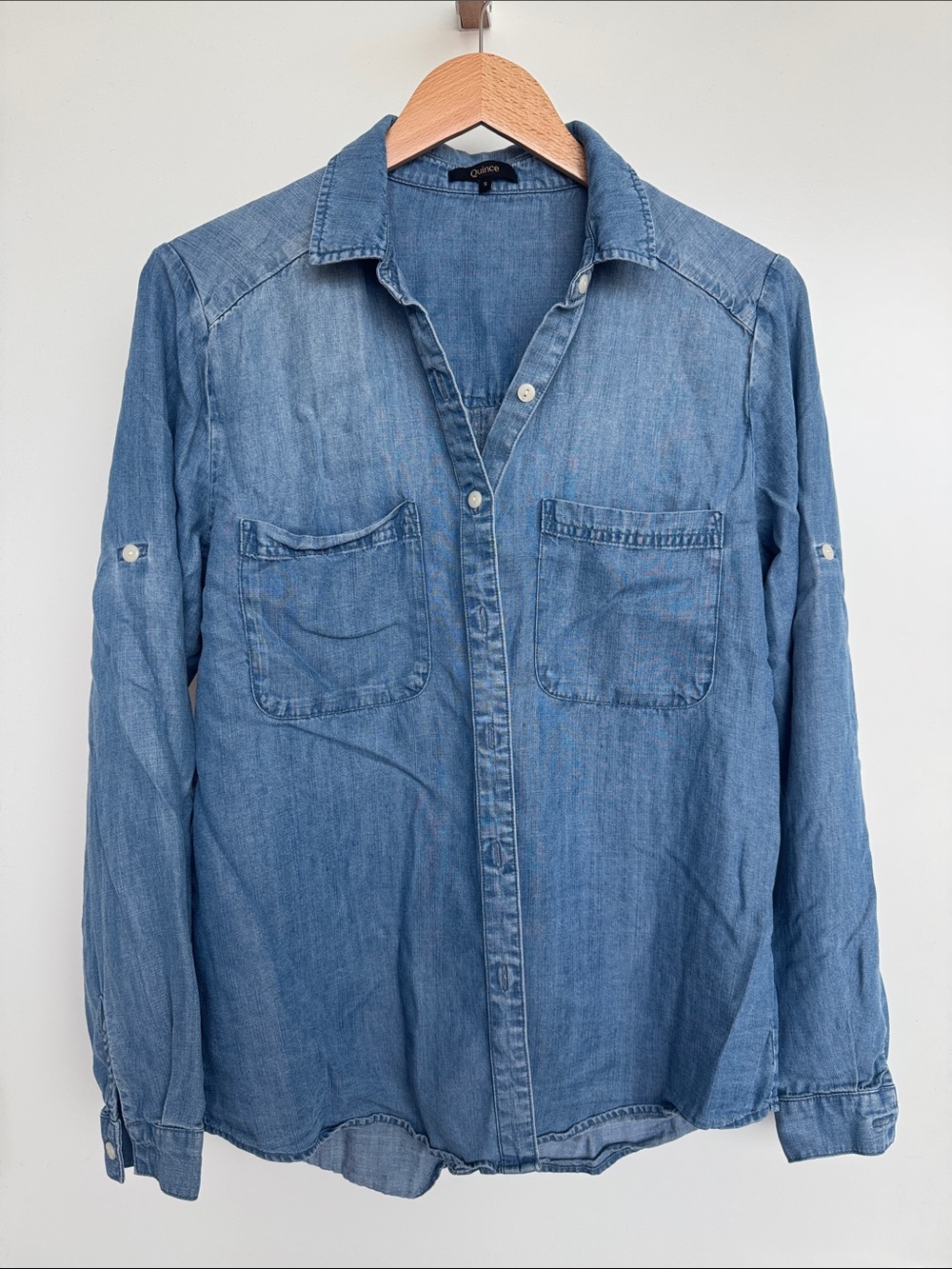 Quince Medium Blue Denim Button-Down Shirt